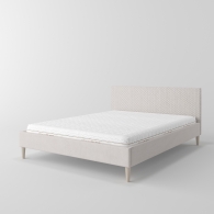 łóżko tapicerowane pikowane w karo - 5