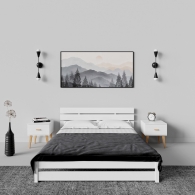 Białe łóżko skandynawskie z kolekcji Bergen - 3
