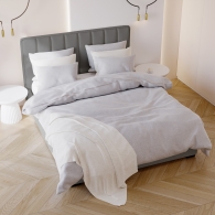 Łóżko tapicerowane z pionowymi przeszyciami - 35
