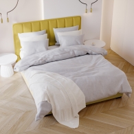 Łóżko tapicerowane z pionowymi przeszyciami - 45
