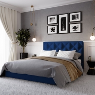 Łóżko Tapicerowane Velvet z przeszyciami w kształcie rombów - 15