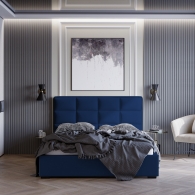 Łóżko tapicerowane Velvet z pionowymi i poziomymi przeszyciami - 17