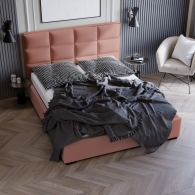 Łóżko tapicerowane Velvet z pionowymi i poziomymi przeszyciami - 51