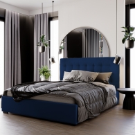 Łóżko tapicerowane Velvet z pikowanym zagłówkiem - 15