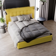 Łóżko tapicerowane Velvet z pikowanym zagłówkiem - 37