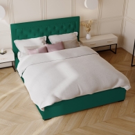 Łóżko tapicerowane z miękkim zagłówkiem - 26