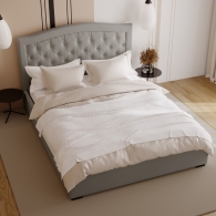 łóżko tapicerowane z zaokrąglonym oparciem - 2