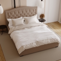 łóżko tapicerowane z zaokrąglonym oparciem - 8
