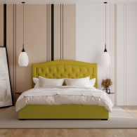 łóżko tapicerowane z zaokrąglonym oparciem - 33