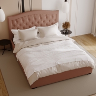 łóżko tapicerowane z zaokrąglonym oparciem - 44