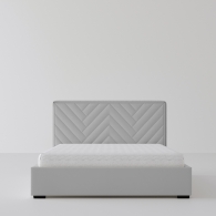 Łóżko tapicerowane z wzorem na zagłówku - 4