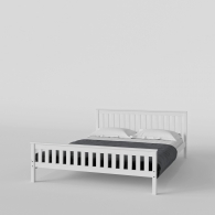 Drewniane białe łóżko skandynawskie Sveg - 1