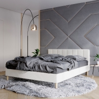 łóżko tapicerowane z pionowymi panelami - 31