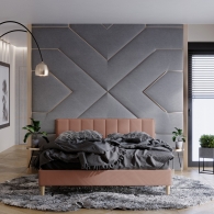 łóżko tapicerowane z pionowymi panelami - 38