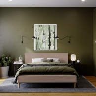 łóżko tapicerowane z guzikami na zagłówku - 3