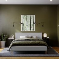 łóżko tapicerowane z guzikami na zagłówku - 28
