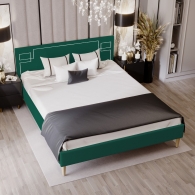 łóżko tapicerowane z ćwiekami - 17