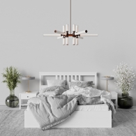 Sosnowe białe łóżko drewniane - 4