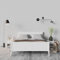 Skandynawskie białe łóżko drewniane - 3