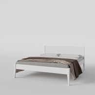 Duże białe łóżko drewniane - 1