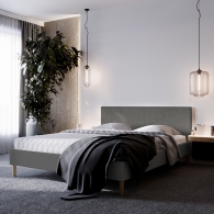 łóżko tapicerowane pikowane w karo - 31