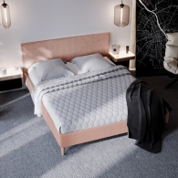 łóżko tapicerowane pikowane w karo - 12