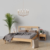 Łóżko drewniane z zagłówkiem - 5