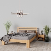 Łóżko drewniane na szerokich nóżkach - 5