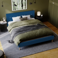 Outlet łóżko tapicerowane z kryształkami na zagłówku - 43