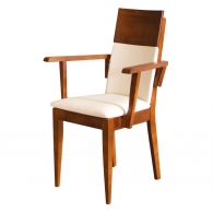 Dębowe krzesło tapicerowane z podłokietnikami - 1
