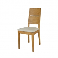 Krzesło dębowe z tapicerowanym siedziskiem - 1