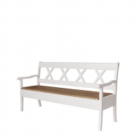 Prowansalska ławka z dębowym siedziskiem - 1